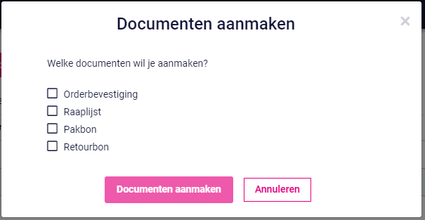 Documenten aanmaken in bulk