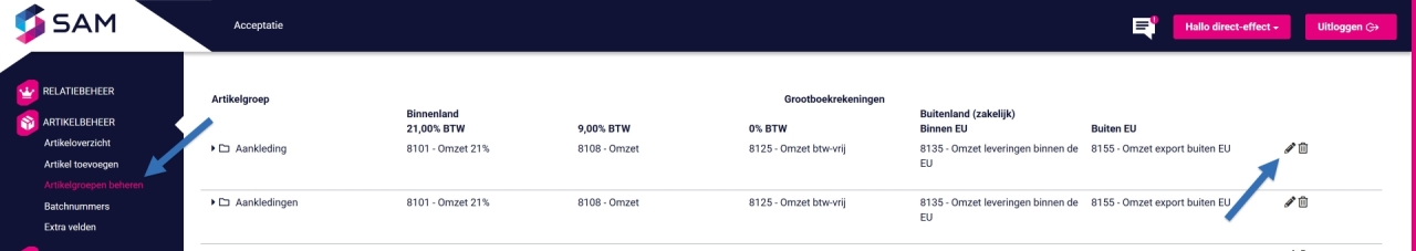 Grootboekrekeningen instellen