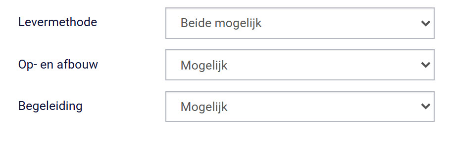 Webshop instellingen