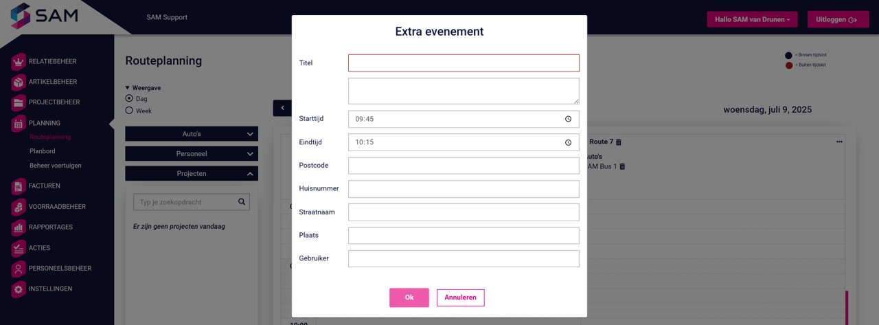 Extra evenement