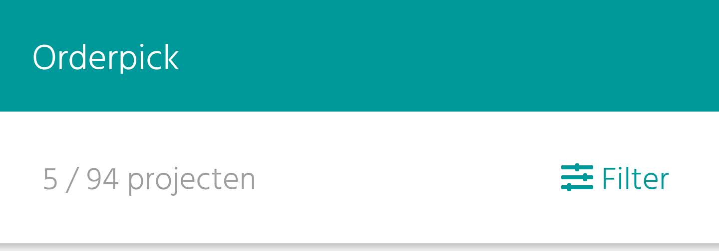Projecten filteren