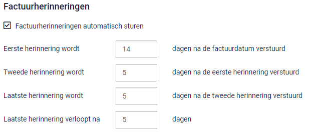 Factuurherinneringen