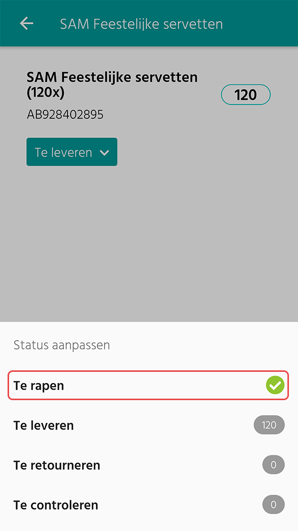 Statuswijziging corrigeren