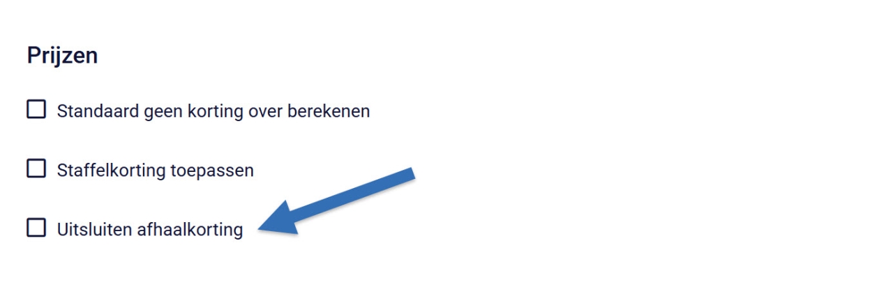 Webshop instellingen