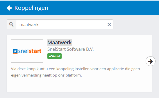 Snelstart maatwerk koppeling