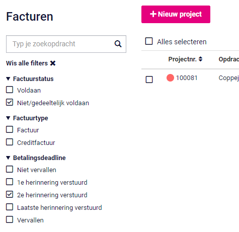 Factuurherinneringen